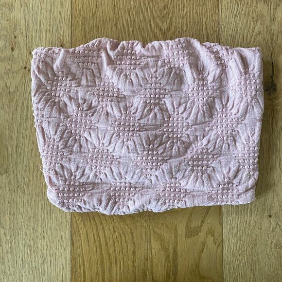Urban Outfitters Textured  Tube Crop Top in Blush Pink - Picture 1 of 5